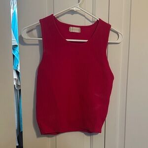 Altar'd State Vibrant Pink Ribbed Tank Top